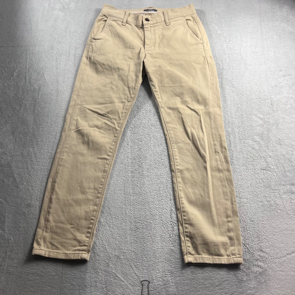 Ash & Erie Everyday Chino Pants Mens 28x27 Tan Khaki Slim Fit Cotton Stretch